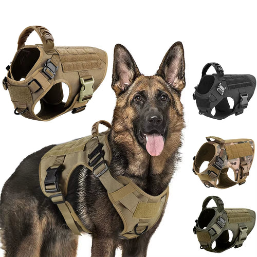 Military Large Dog Harness Training Pet Vest for French Bulldog German Shepherd Malinois Tactical Harnesses for Dogs Accessories