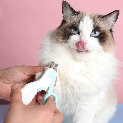 LED Light Cat Dog Nail Clipper Cutter Professional Pet Claw Trimmer with Safety Lock Puppy Kitten Animals Care Grooming Tool Kit